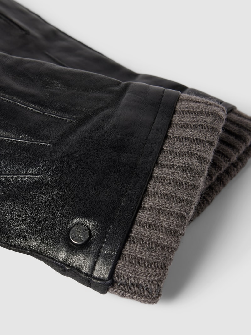 Handschuhe aus Schafsleder mit Ziernähten Modell 'touch' in schwarz