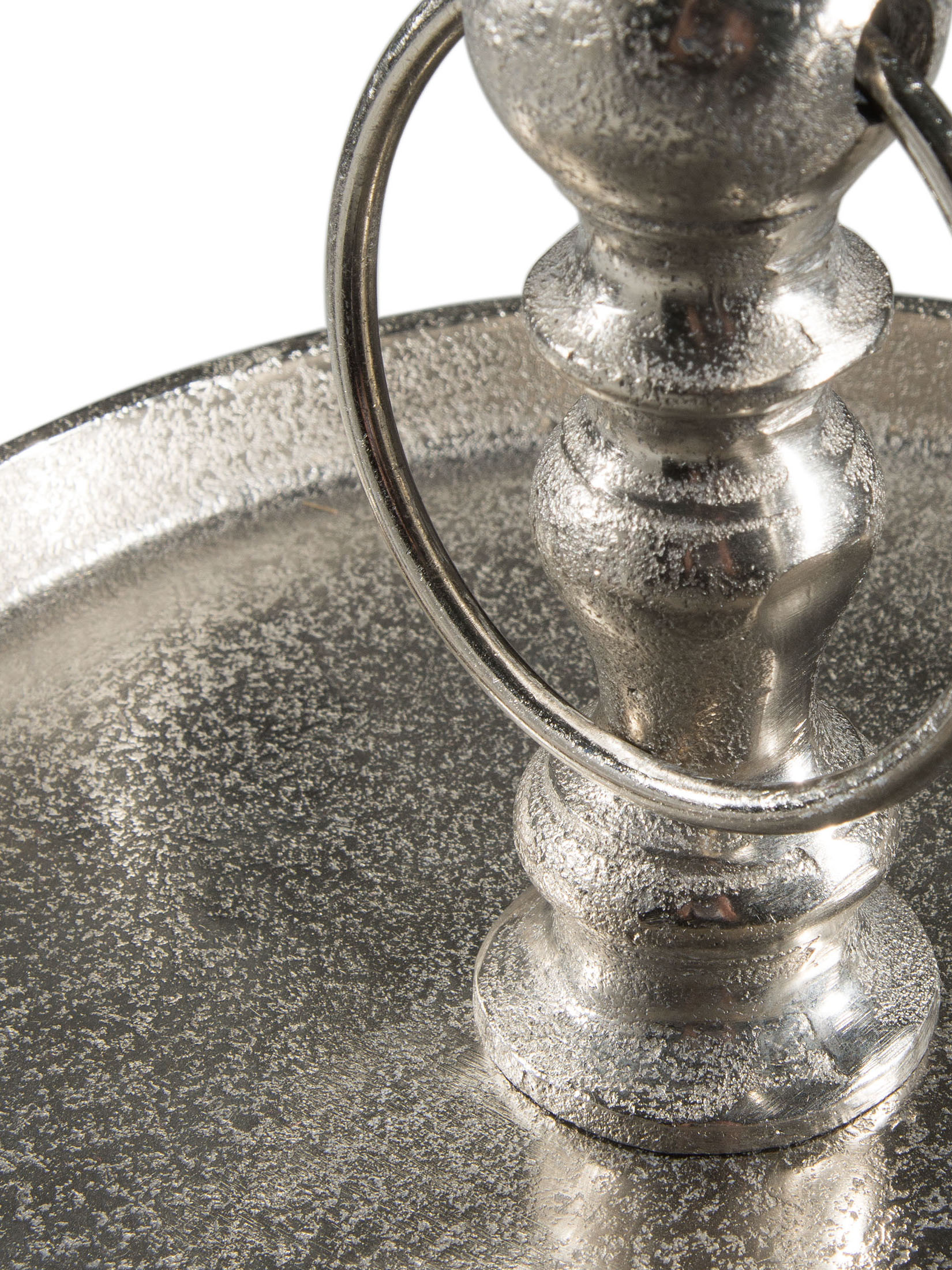 Raw Silver Finish Etagere, Silber