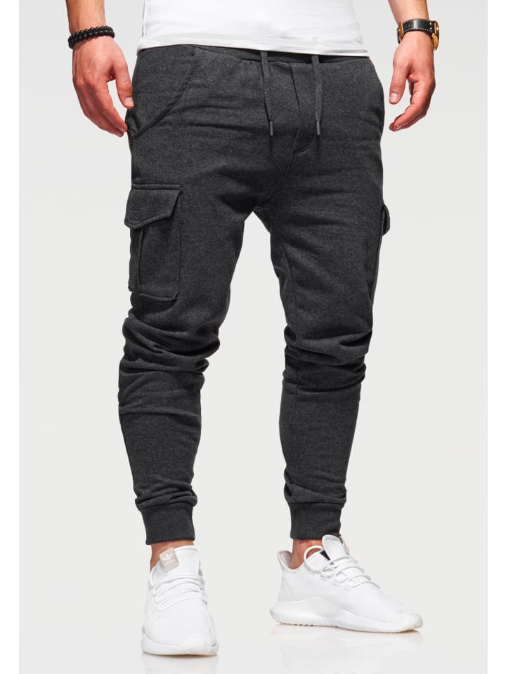 SOULSTAR Jogginghose - MPKANSAS Lange Sporthose Trainingshose mit Cargotaschen in Dunkelgrau günstig kaufen