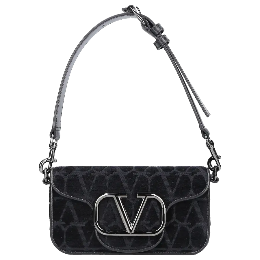 Valentino Garavani - Handtasche LOCÒ Canvas - schwarz