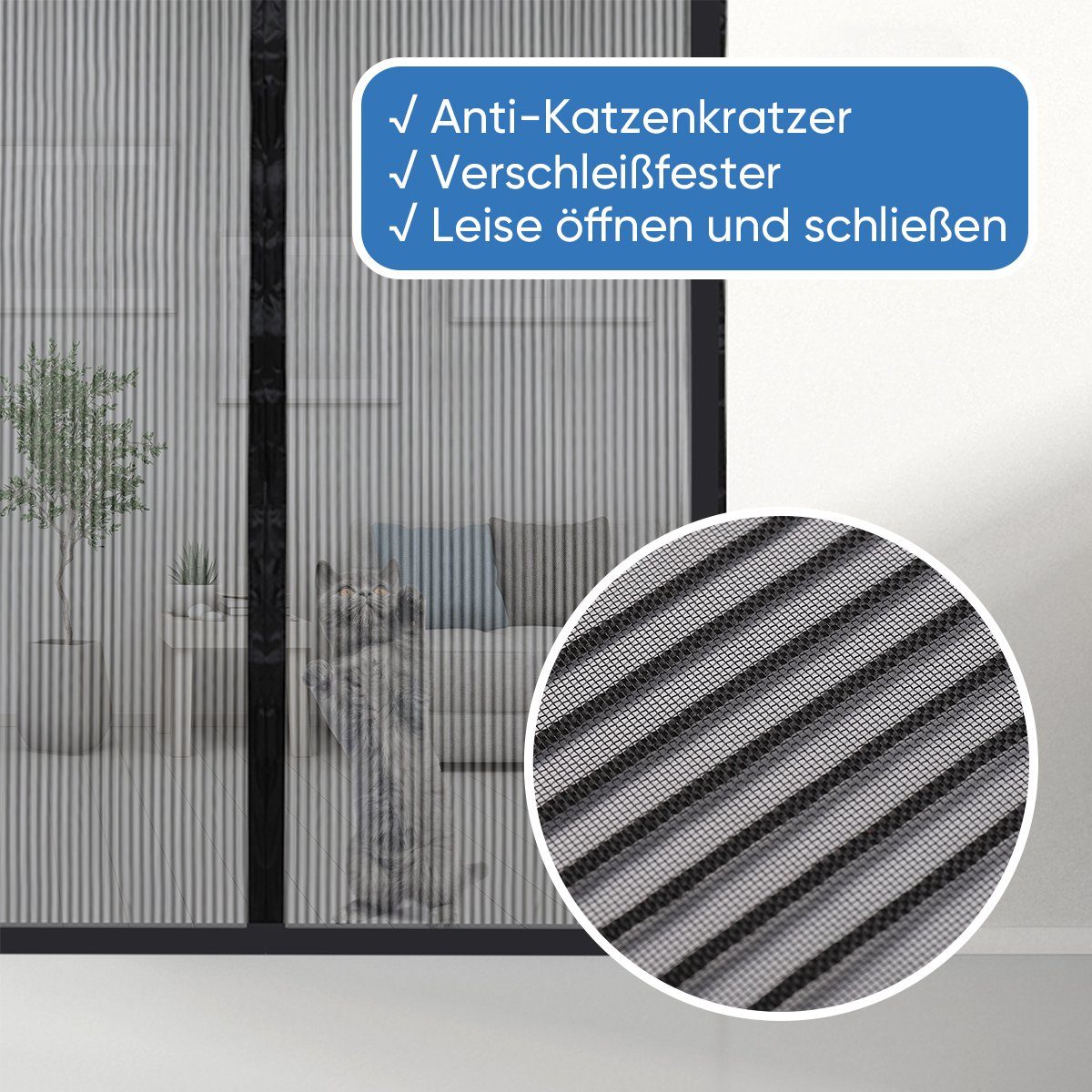 Sekey Insektenschutz-Tür Magnet Fliegengitter Tür ohne Bohren Katzensicher