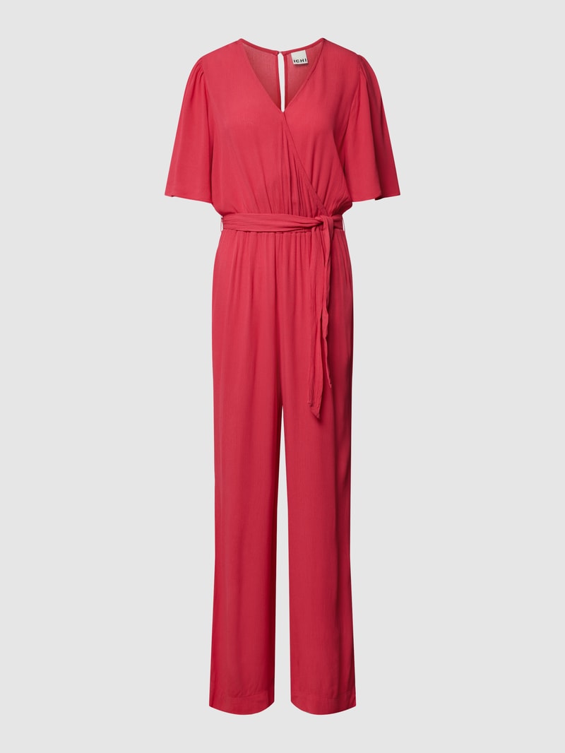 Jumpsuit mit V-Ausschnitt Modell 'Marrakech' in kirschrot