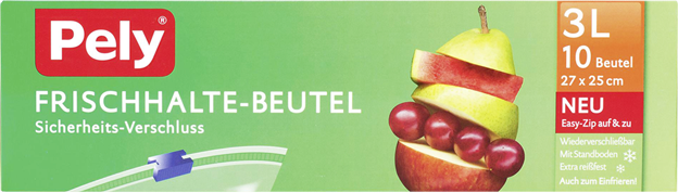 Pely wiederverschliessbare Frischhalte-Beutel 3L