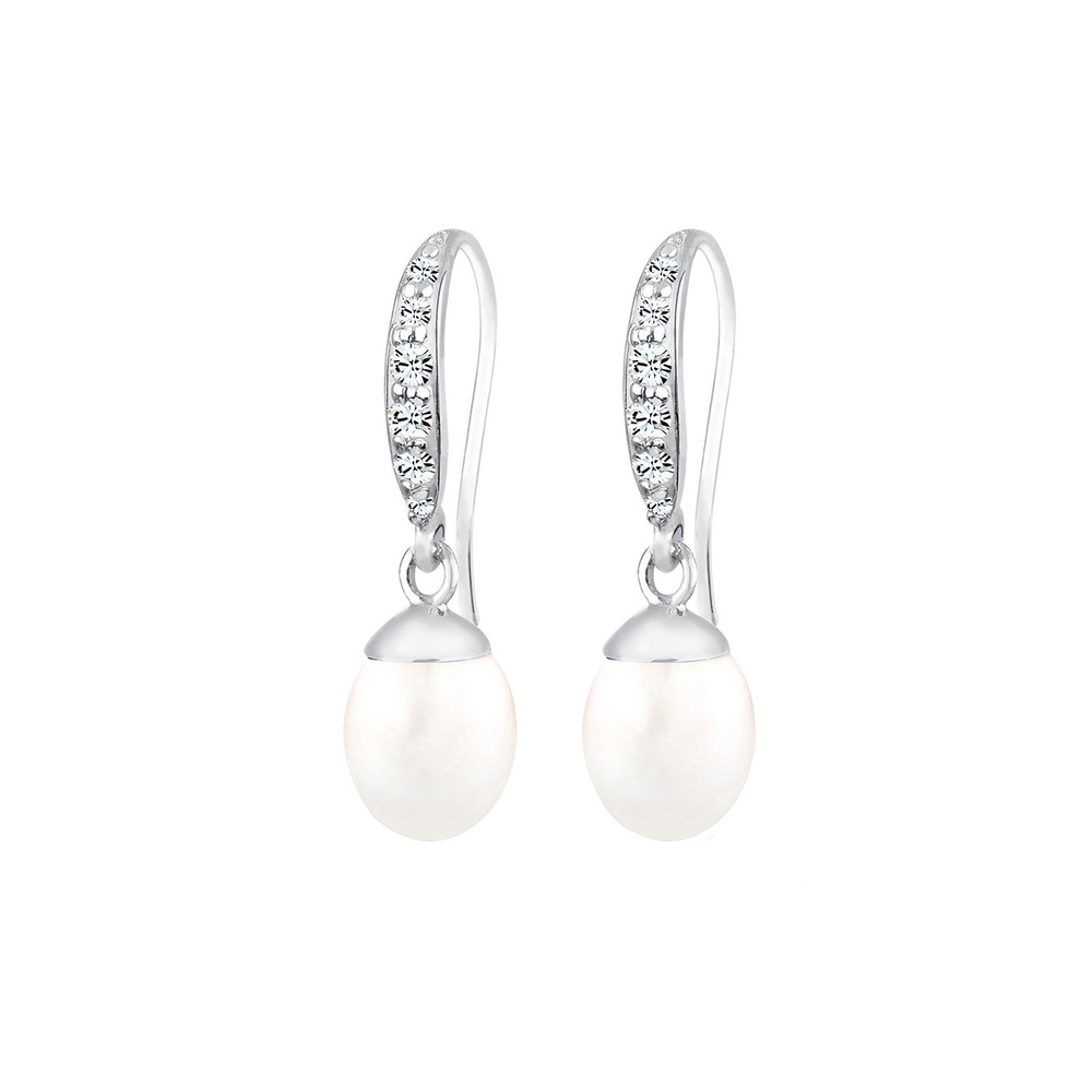 Elli Elli Boucles d'Oreilles Süwasserzuchtperlen Kristalle Silber Boucles d'oreilles