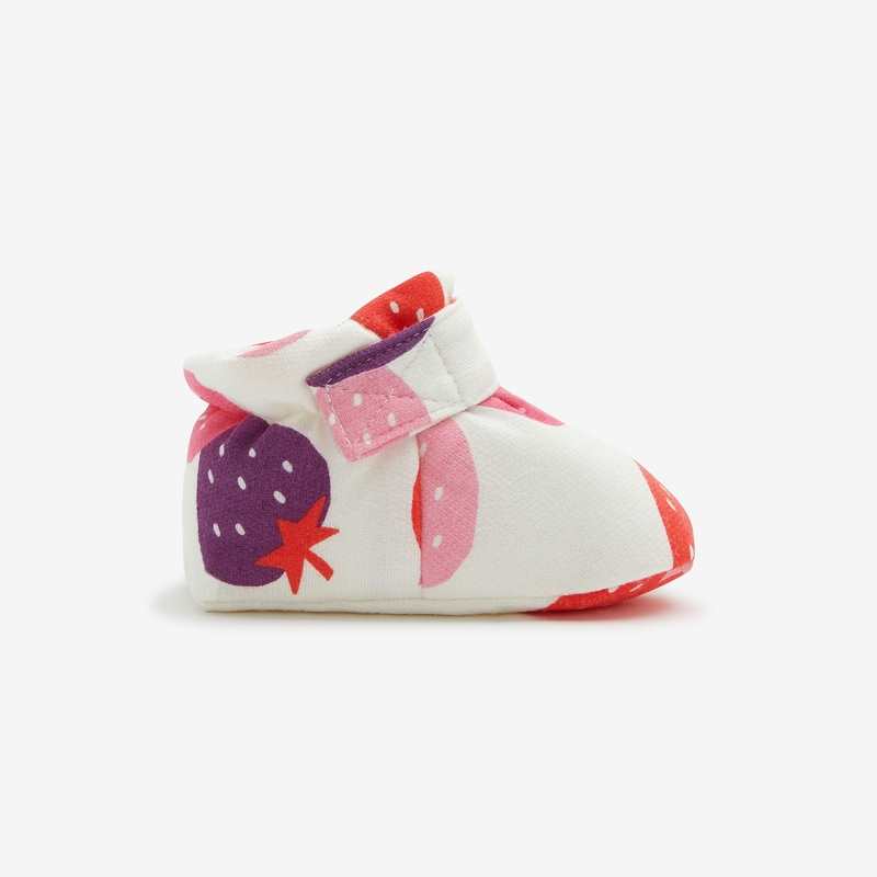 Chaussons bébé fille écru à imprimés fraises beige Catimini