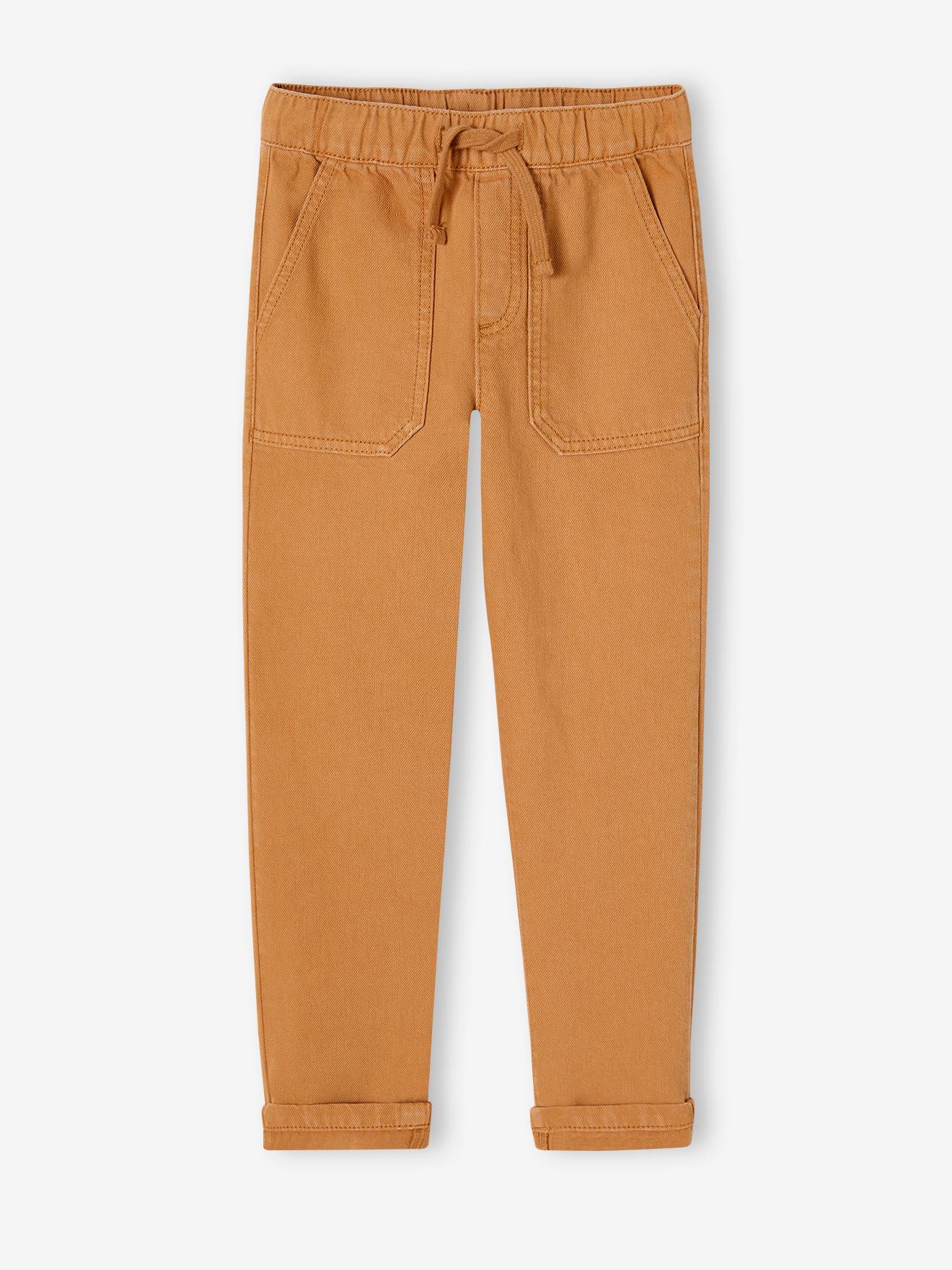 Pantalon cargo large garçon noisette