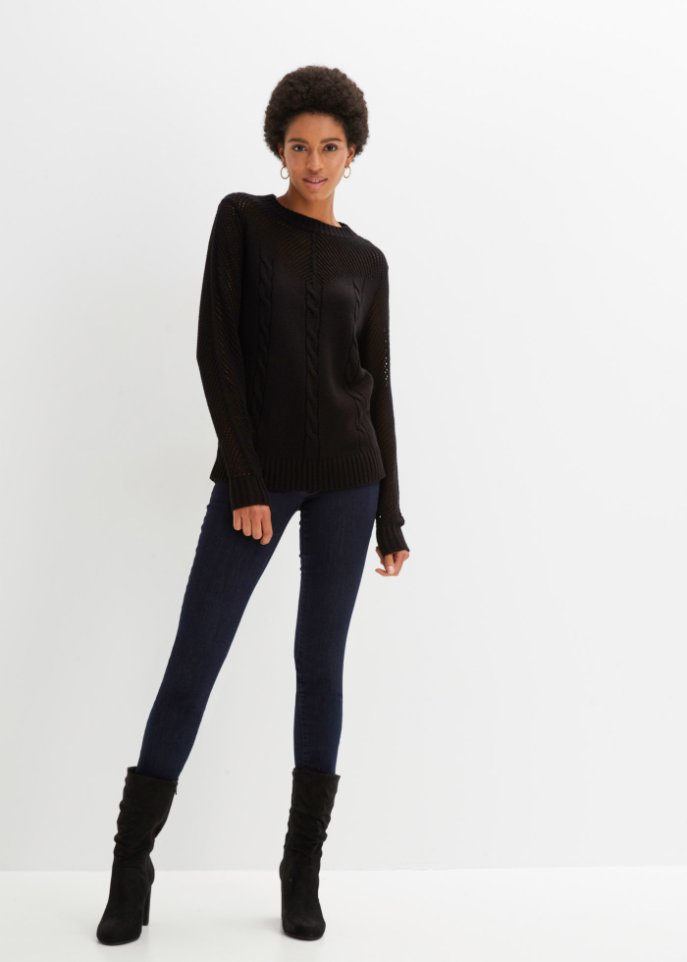 Pullover mit Netzoptik