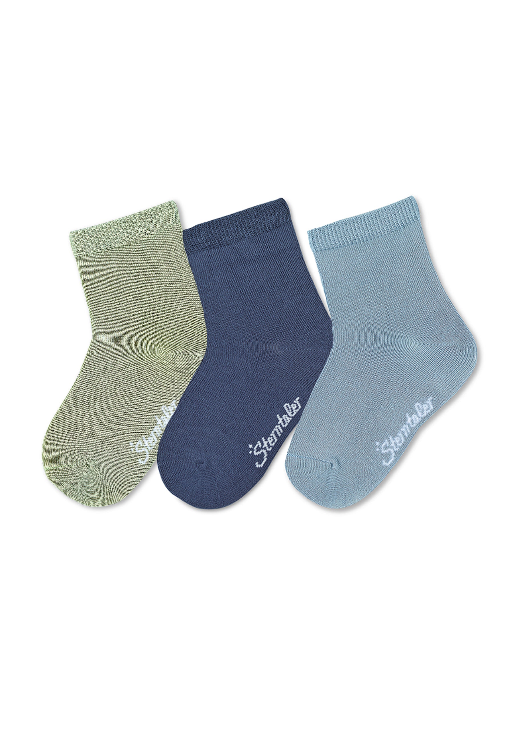 Socken 3er-Pack uni Bambus, verschiedene Farben