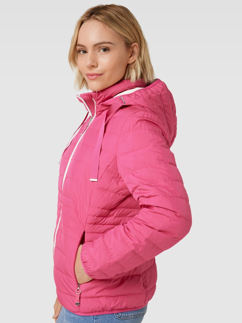 Daunenjacke mit Kapuze in pink