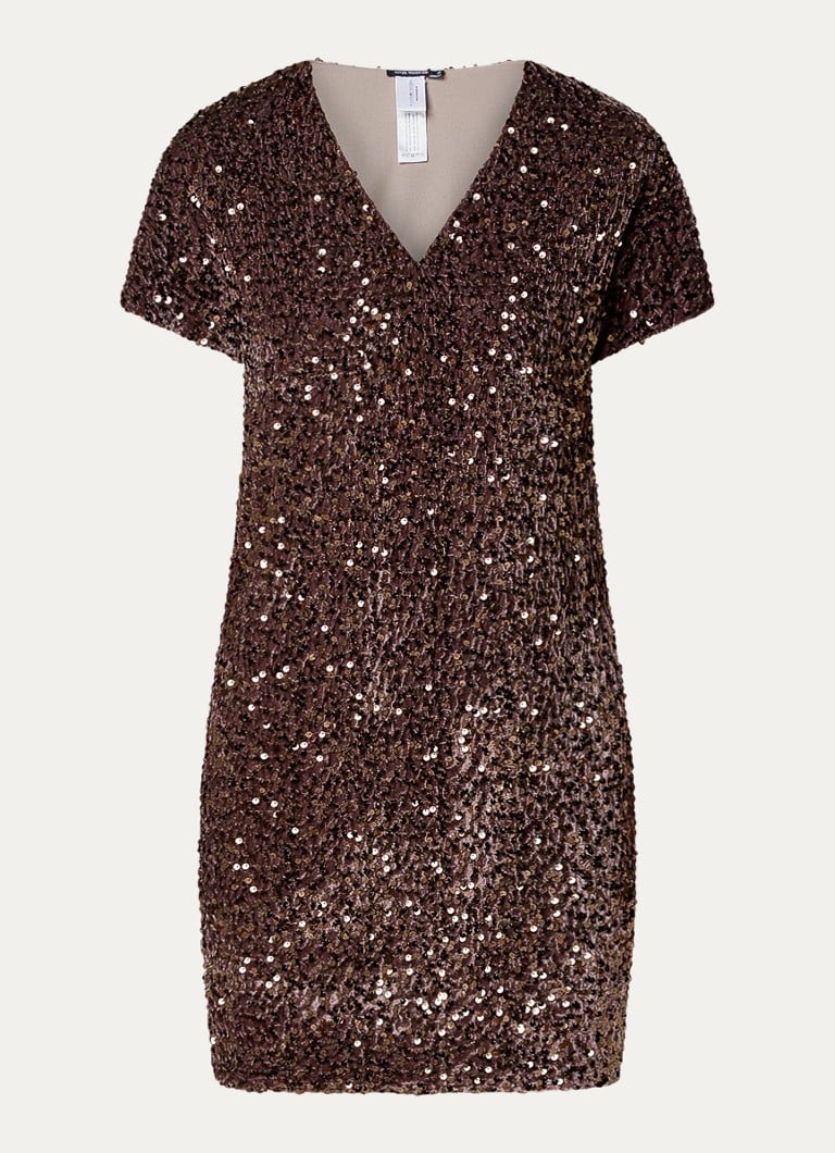 Minivestido de terciopelo con escote en V y lentejuelas de River Woods
