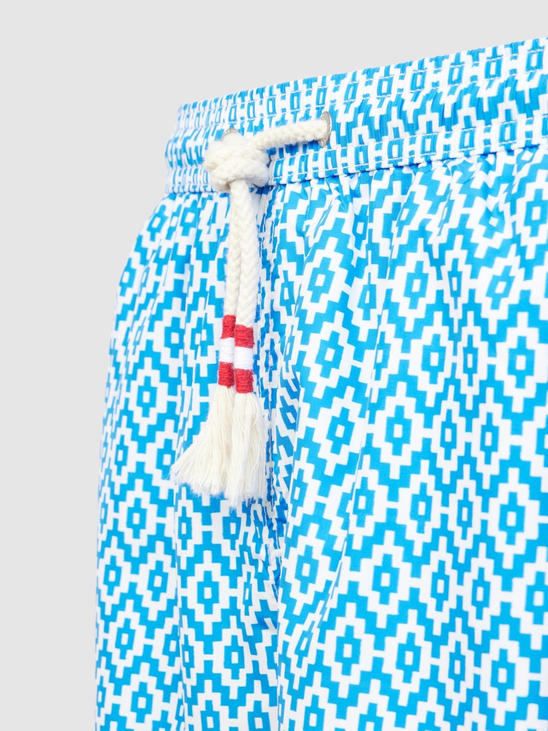 Badehose mit Allover-Muster Modell 'LIGHTING' in blau