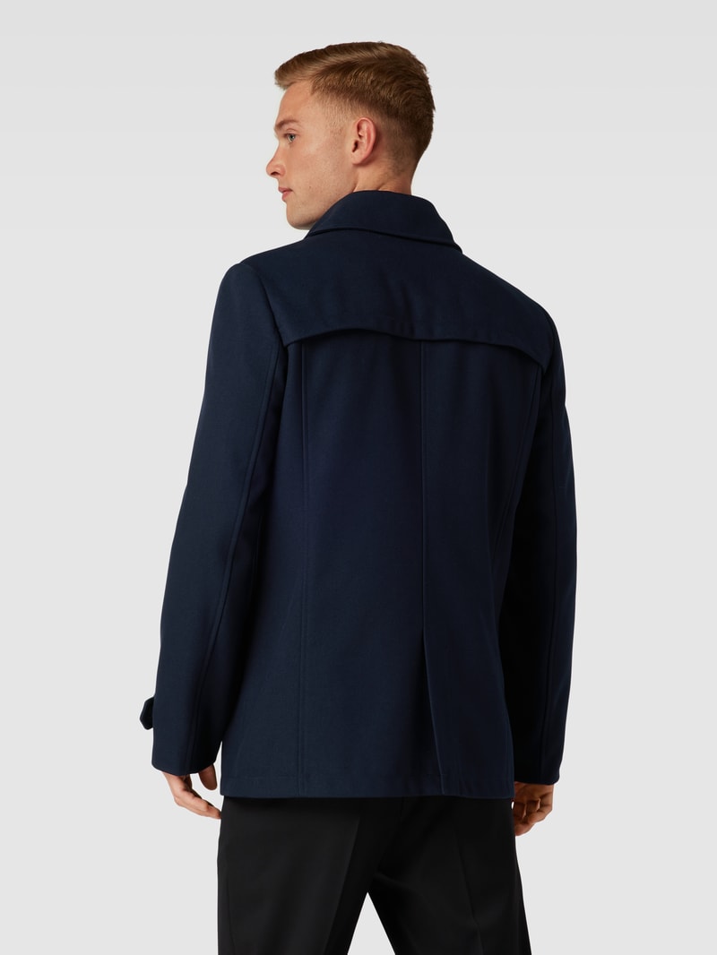 Jacke mit Umlegekragen und Ärmelriegeln in marineblau