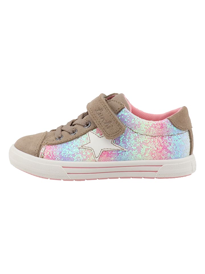 Lurchi Leder-Sneakers in Hellbraun/ Bunt günstig kaufen