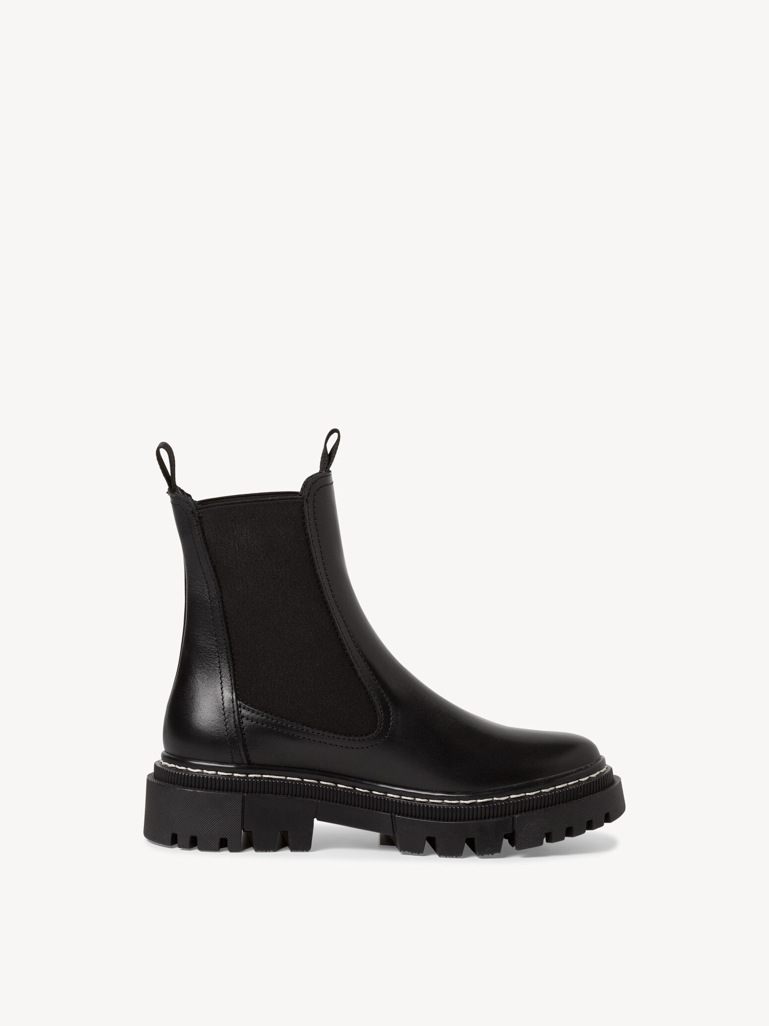 Bottine Chelsea en cuir - noir