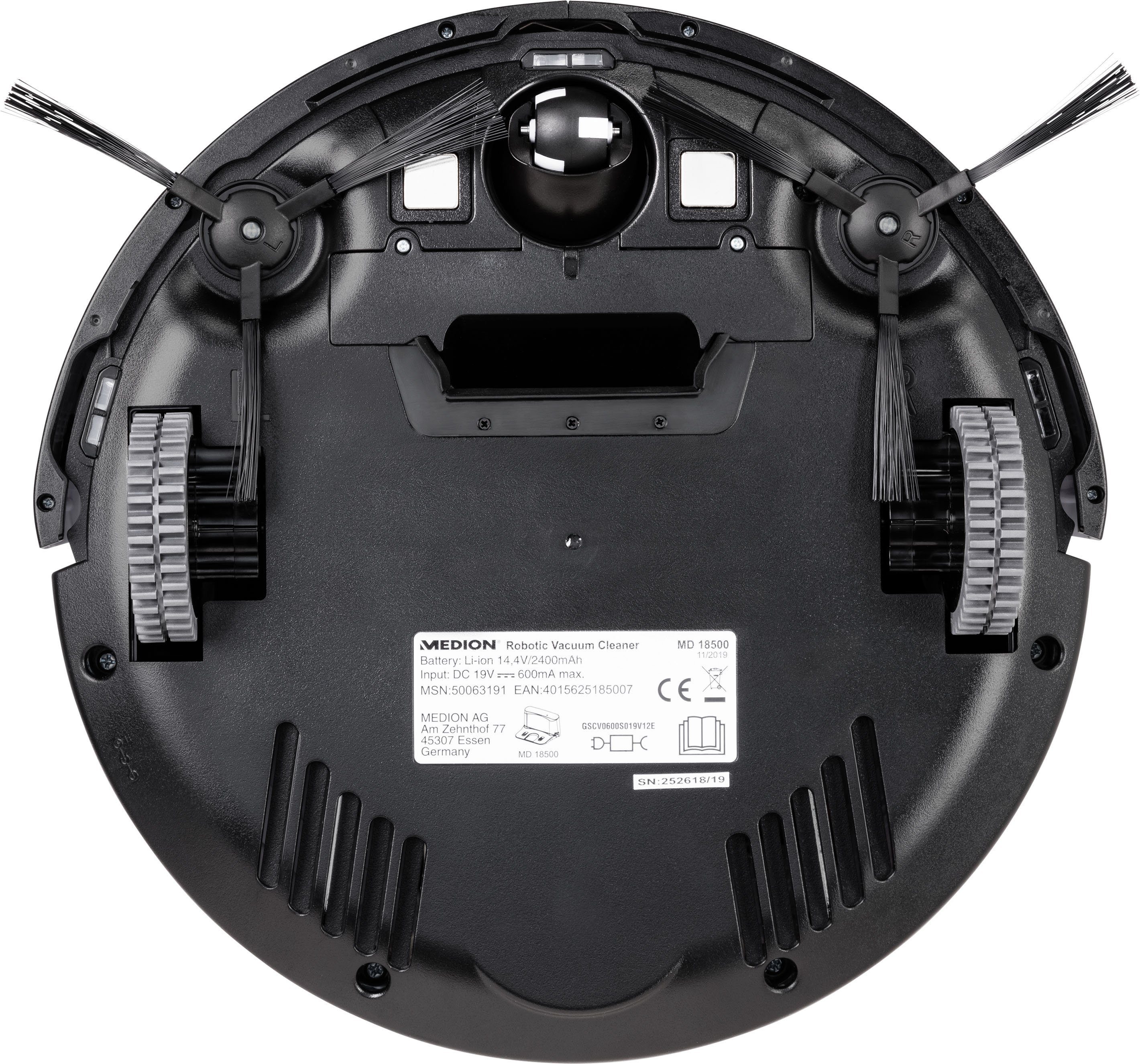 Medion® Saugroboter E 30 MD 18500, weiß, vollautomatische Reinigung, Timer-Funktion, Tierhaar optimiert“