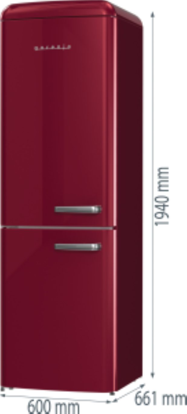 GORENJE Kühl-/Gefrierkombination ONRK619DR-L, Retro-Design