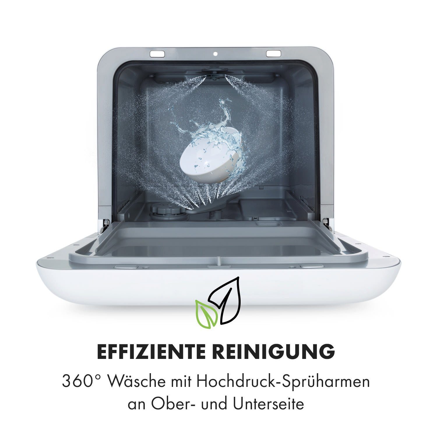 Klarstein Standgeschirrspüler Aquatica Geschirrspüler freistehend installationsfrei 2 Gedecke 860W, 10034126