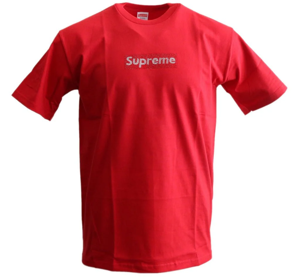Swarovski Box Logo Tee Red
