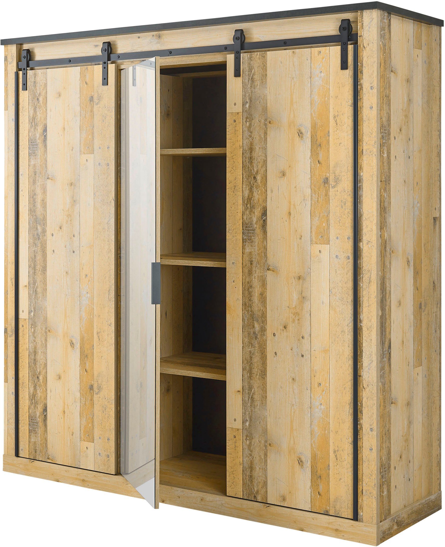 Home affaire Schlafzimmer-Set SHERWOOD, (6-St), Liegefläche 180x200cm, Schrank 3-trg. 201cm breit