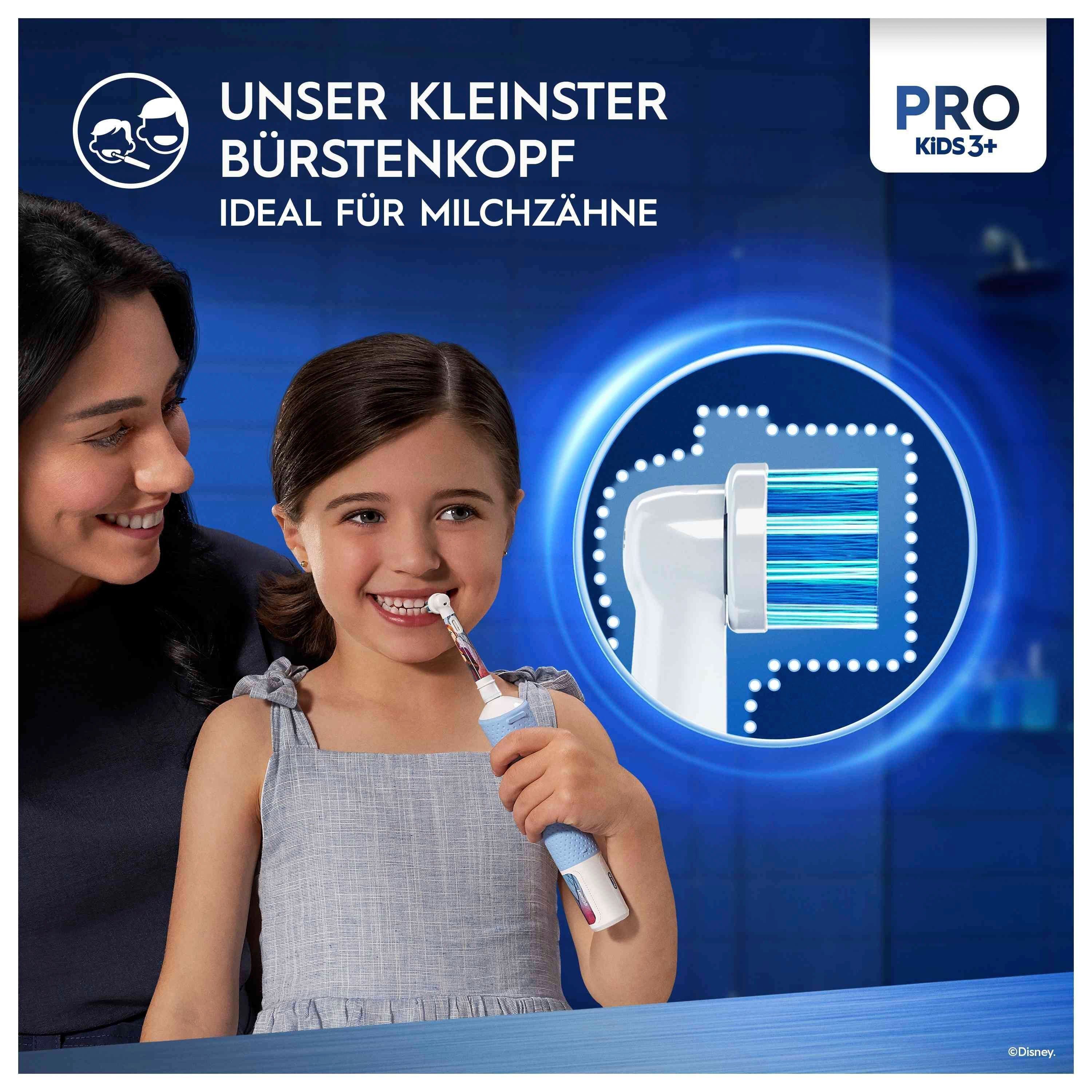 Oral-B Elektrische Zahnbürste Pro Kids Frozen, Aufsteckbürsten: 1 St., für Kinder ab 3 Jahren
