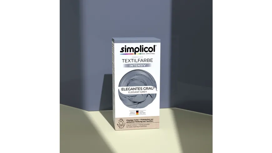 simplicol Textilfarbe intensiv Elegantes Grau 150 ml