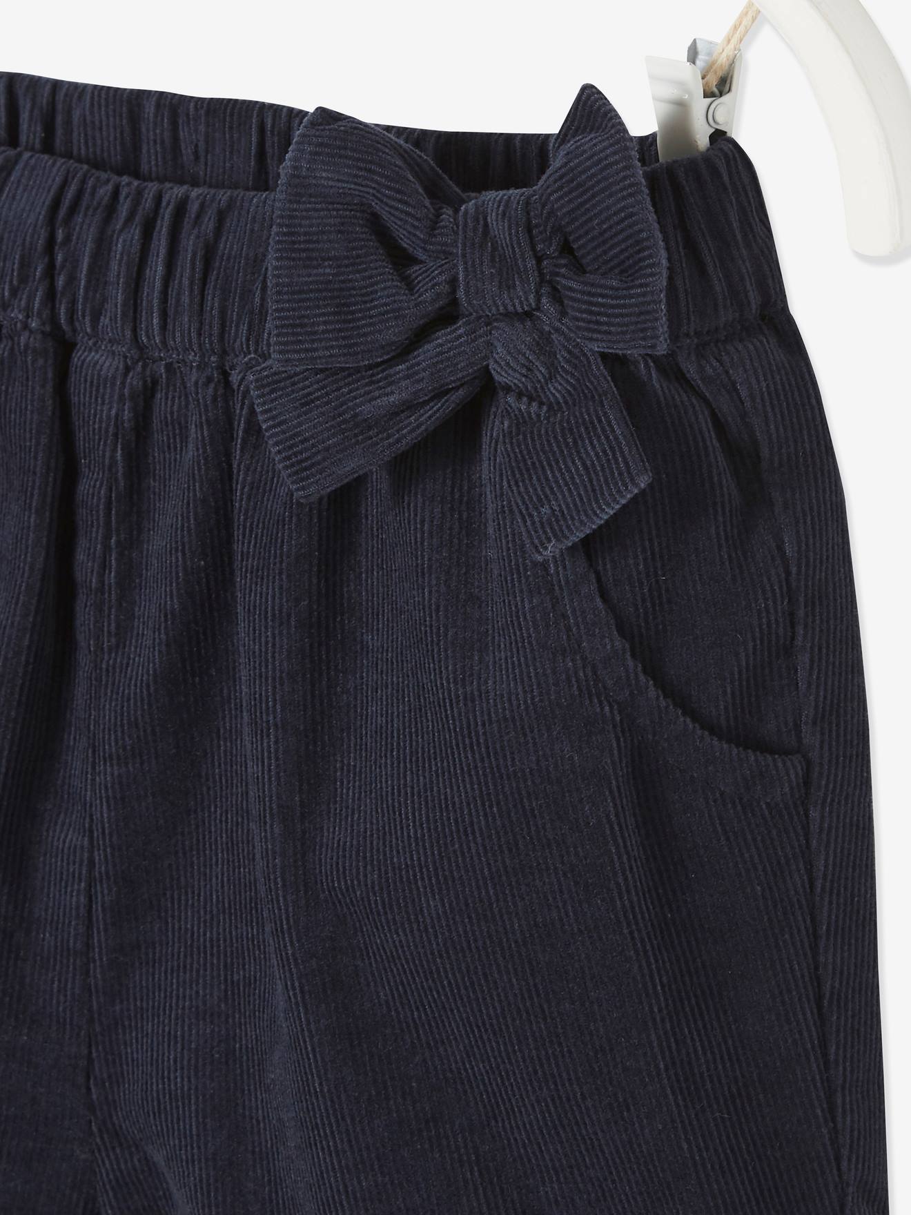 Short bébé en velours bleu ardoise foncé