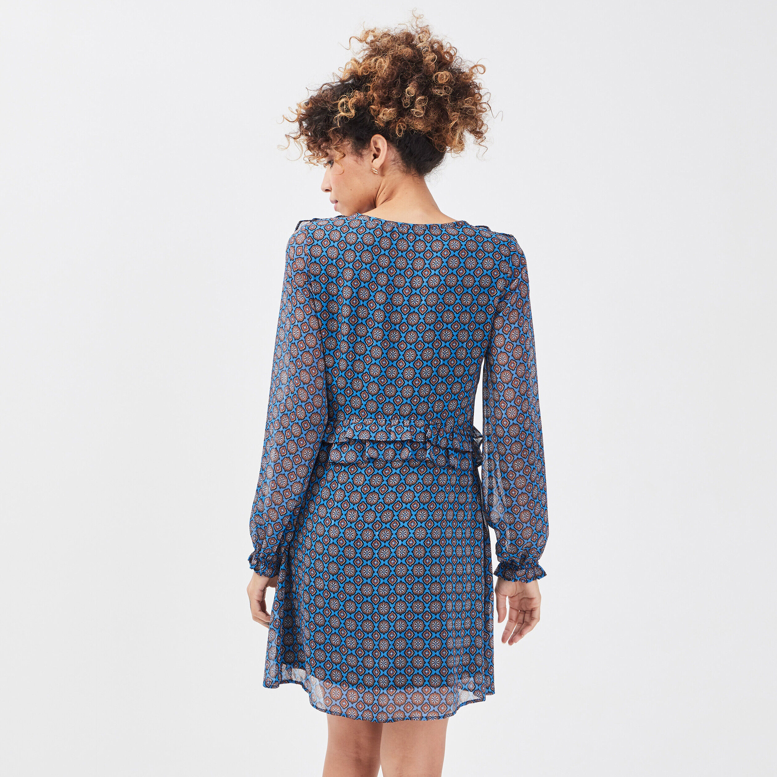 Robe manches longues bleu femme | Cache Cache