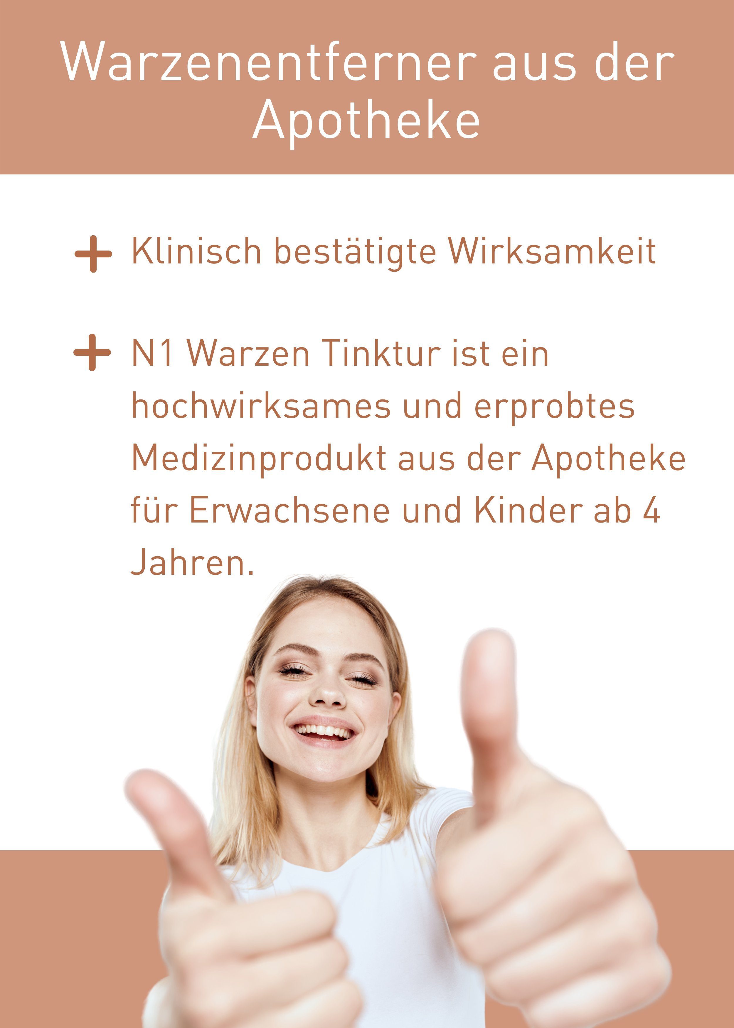 N1 Healthcare Warzen-Behandlungsstift Warzen Tinktur, Medizinprodukt aus der Apotheke