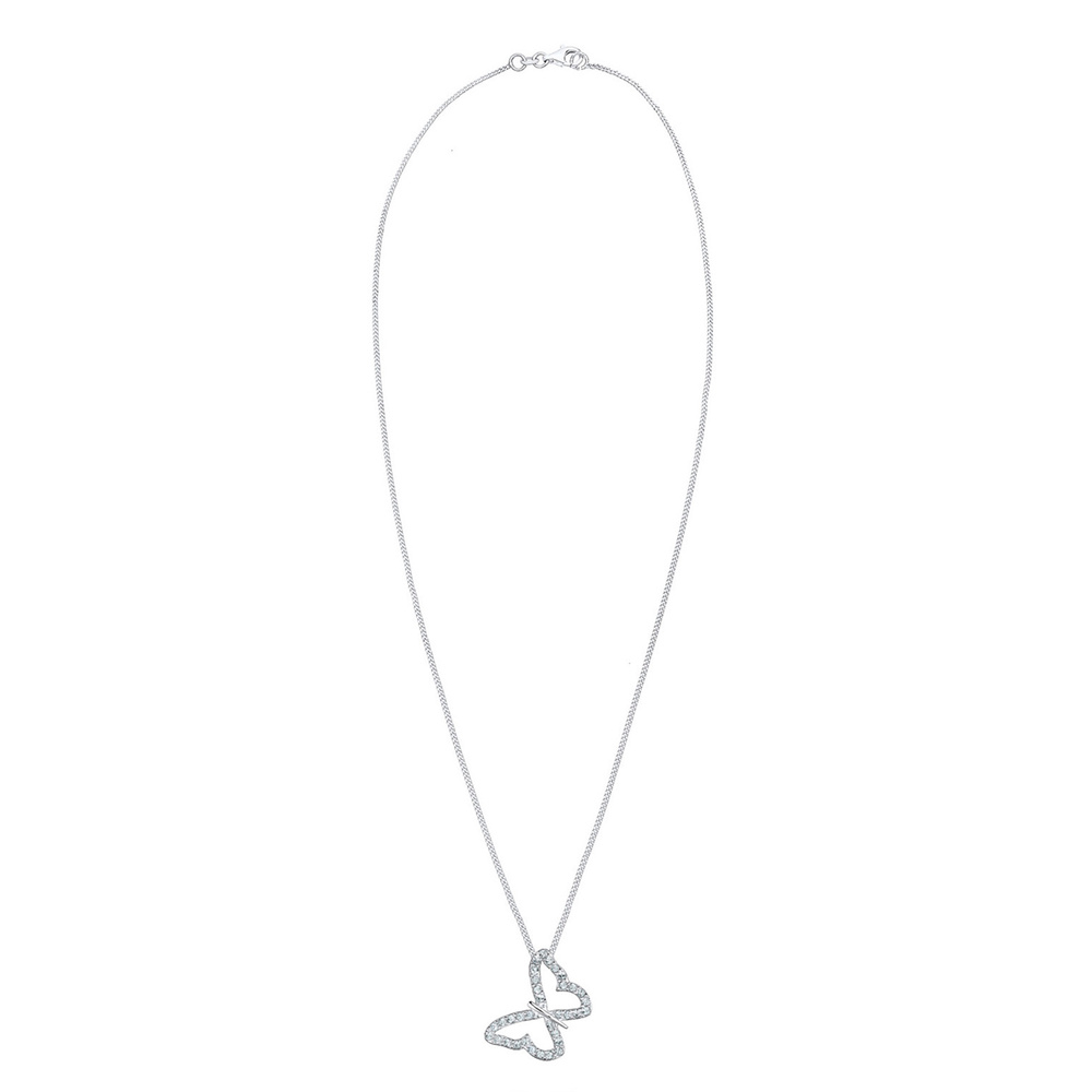 Elli Elli Collier Femme Papillon avec Cristal en Argent Sterling 925 collier