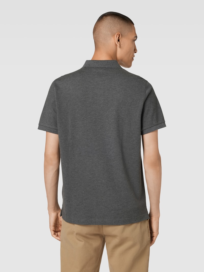 Poloshirt mit seitlichen Schlitzen Modell 'SHIELD' in anthrazit meliert