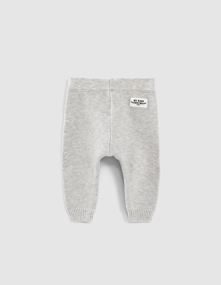 Pantalon mastic chiné en tricot coton bio bébé