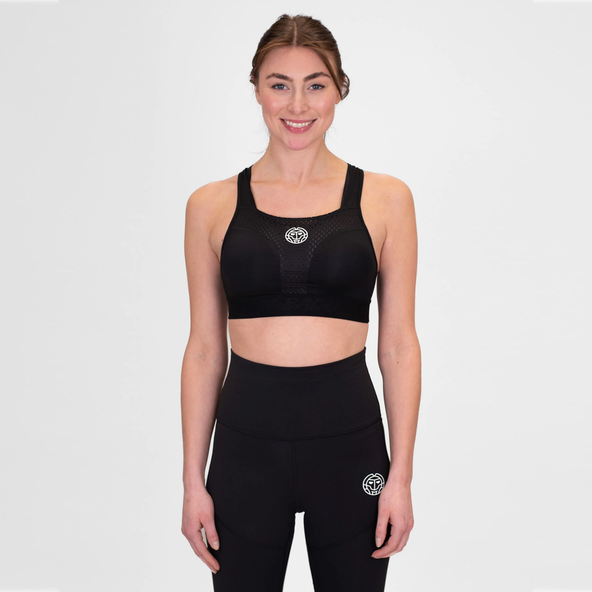 Crew High Support Sport-BH Damen - Schwarz
