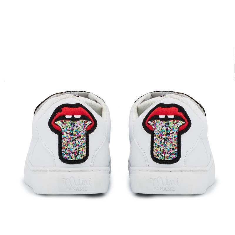 Baskets en cuir Mini Edith glitter tongue