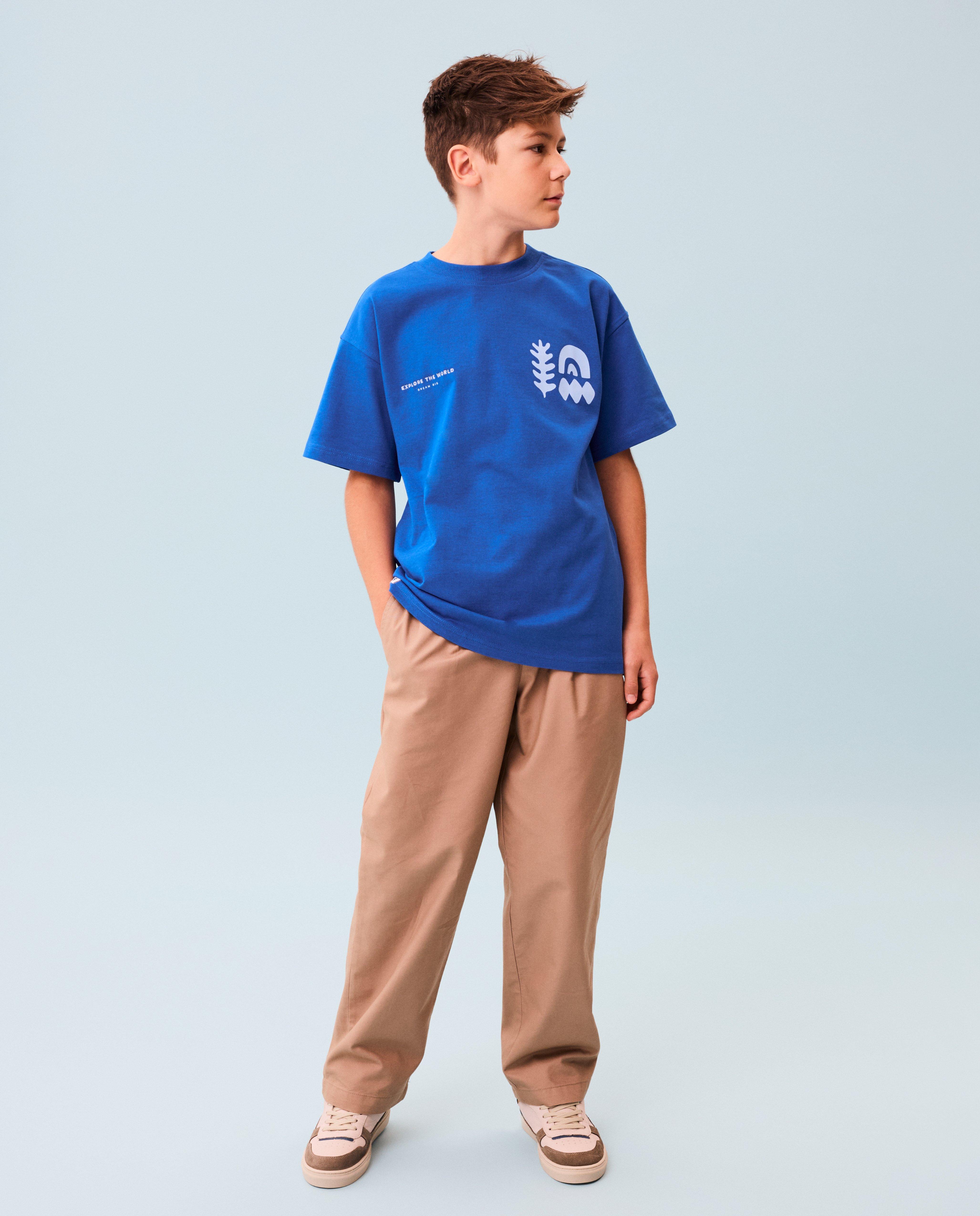 Tricou CKS cu imprimeu pe spate, Albastru pentru ocazii speciale