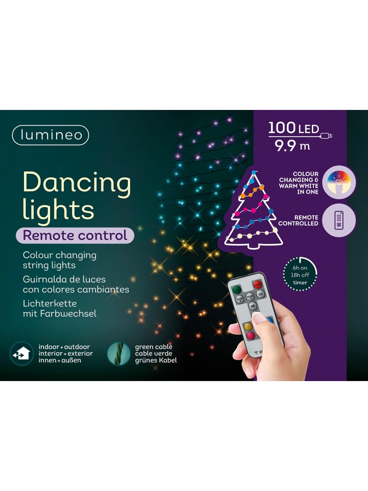 LUMINEO Lichterkette Dancing Lights 100 LED 9,9 m in warm weiß günstig kaufen onesize