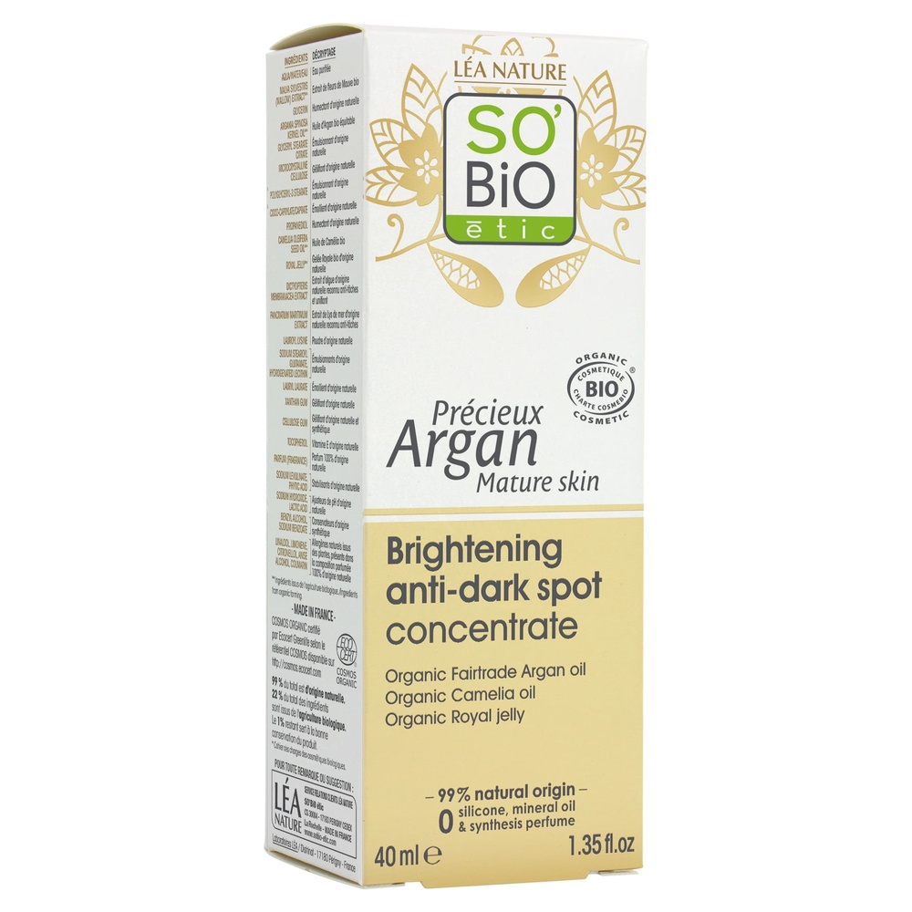 LÉA NATURE SO BiO étic Concentré éclat anti-taches, Précieux Argan Peaux Matures Concentré éclat