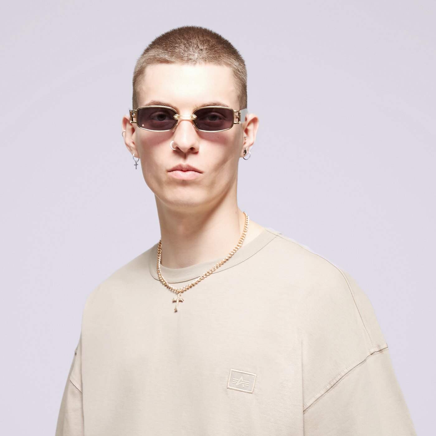 ALPHA INDUSTRIES T-SHIRT ALPHA ESSENTIALS RL T Beige