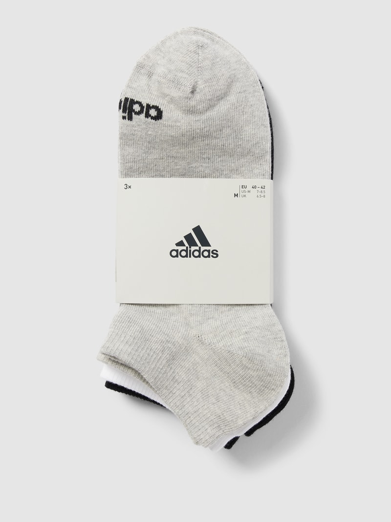 Socken mit Label-Print im 3er-Pack in mittelgrau meliert