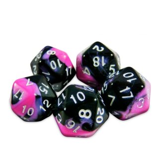 Spielwürfel W20 - Rose Marmor 20 mm (5)