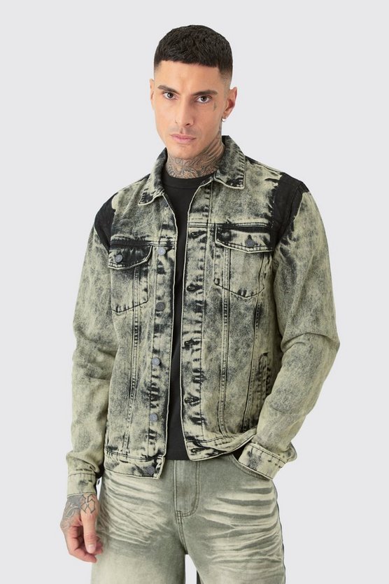 Tall Jeansjacke mit Acid-Waschung