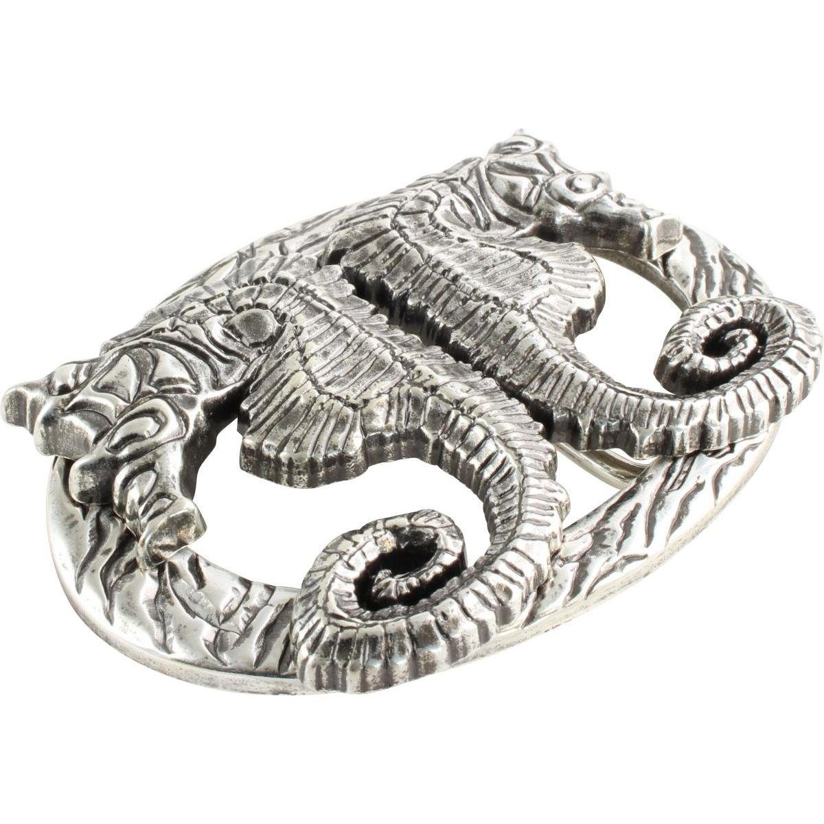 BELTINGER Gürtelschnalle Seepferdchen 4,0 cm - Buckle Wechselschließe Gürtelschließe 40mm - Gür