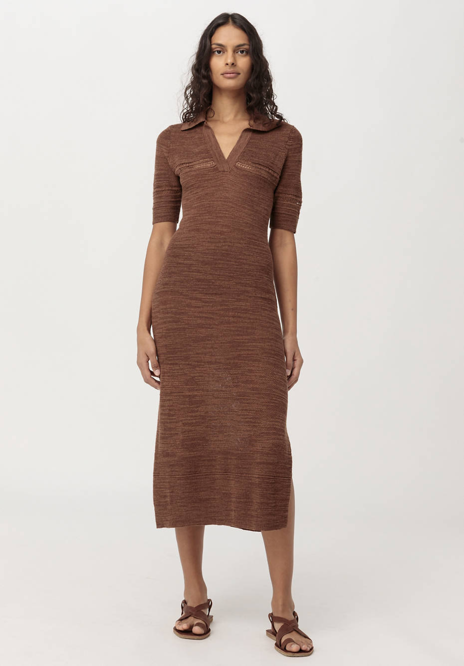 Strickkleid aus Leinen mit Bio-Baumwolle