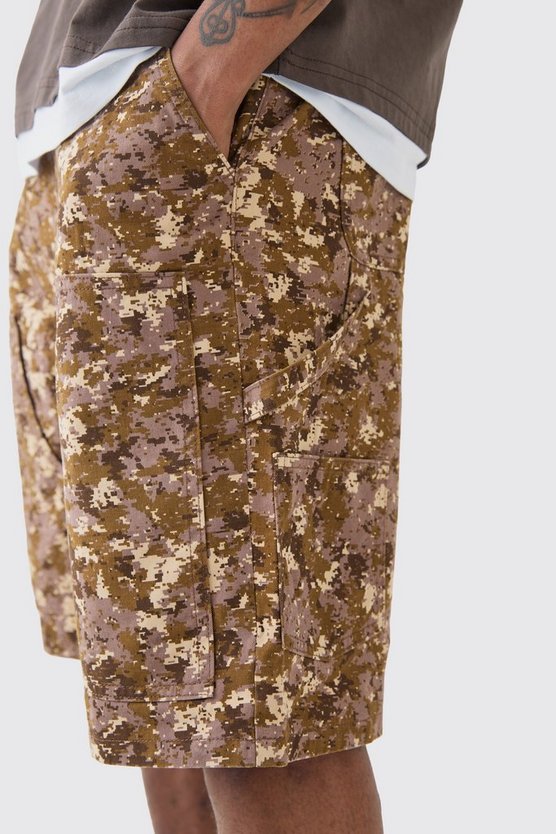 Tall Camouflage Twill Carpenter Shorts
