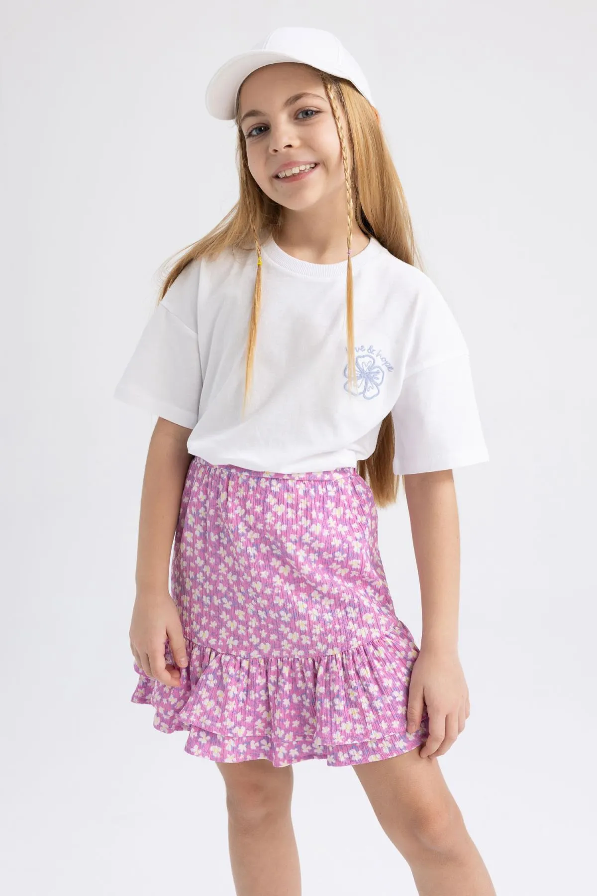DeFacto  Kurzarm-T-Shirt-Rock für Mädchen, 2-teiliges Set Z8985a623sm