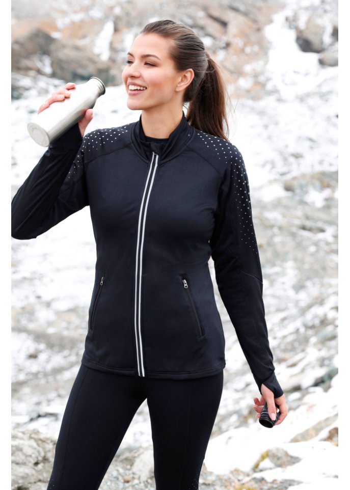 Thermo Sportjacke mit reflektierendem Druck