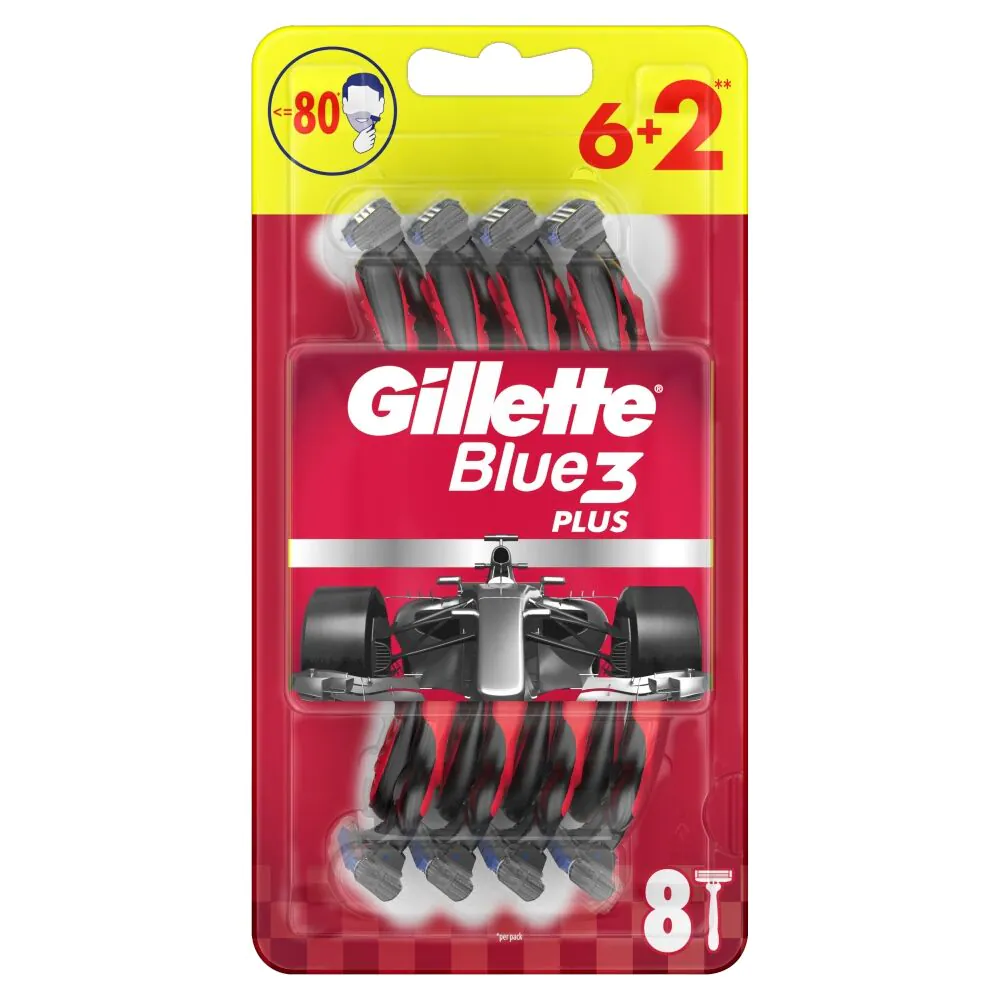 Gillette Blue3 raudoni 6+ skustuvai