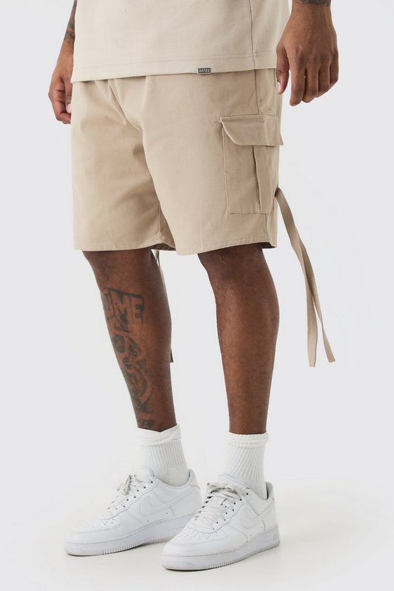 Plus Twill Cargo-Shorts mit elastischem Bund