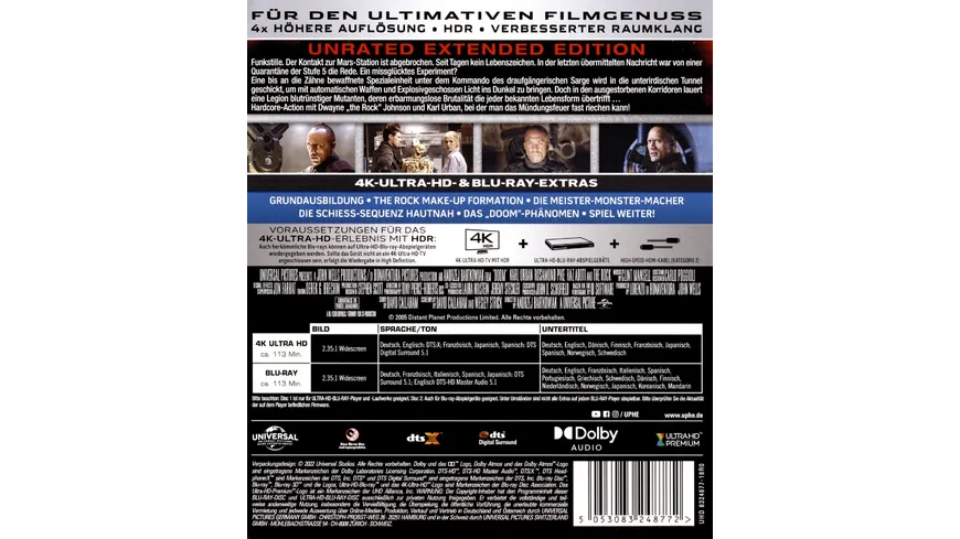 Doom - Der Film - Unrated Extended Edition (+ Blu-ray 2D)