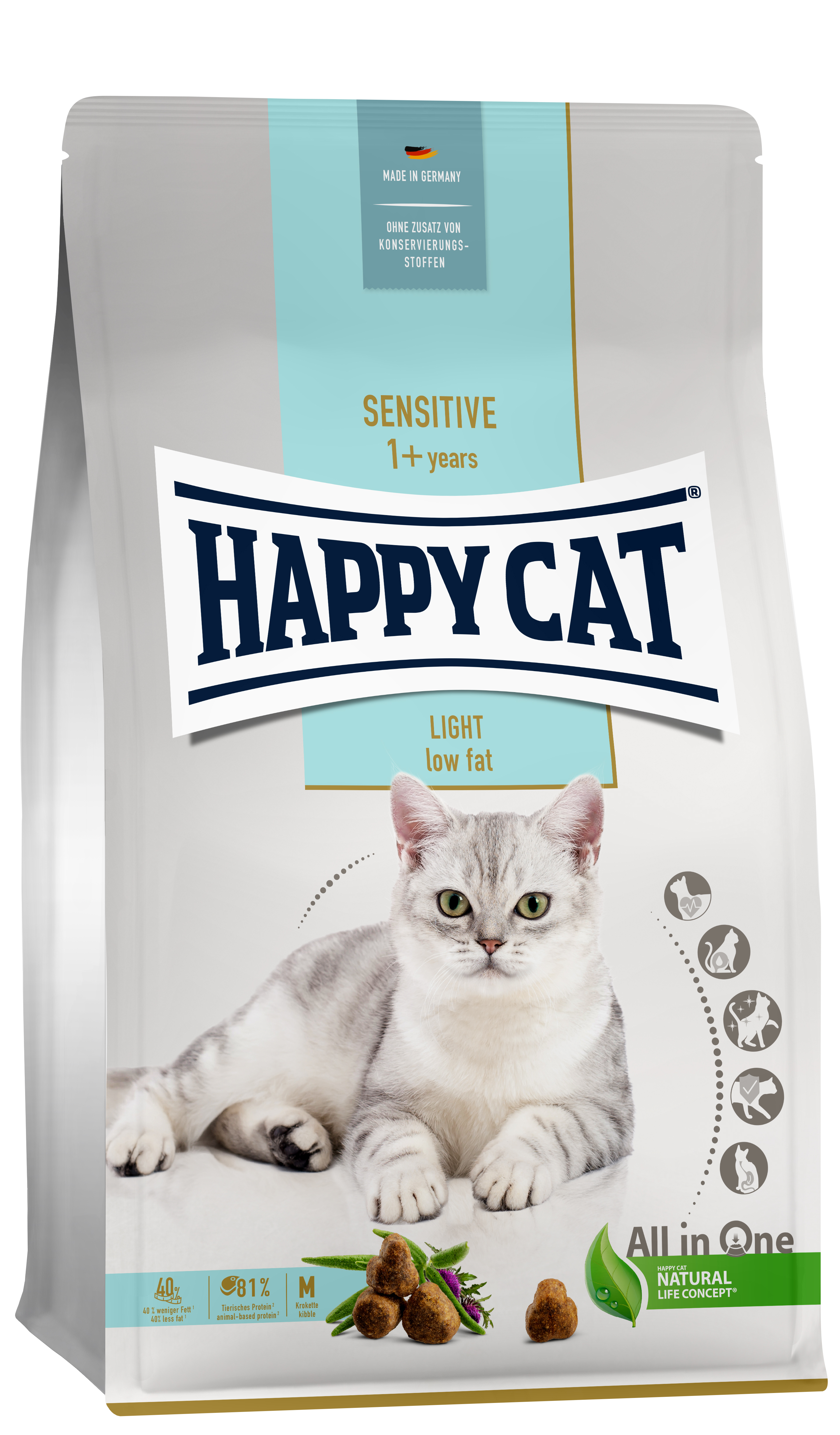HAPPY CAT Trockenfutter HAPPY CAT Sensitive Adult Light 10 kg