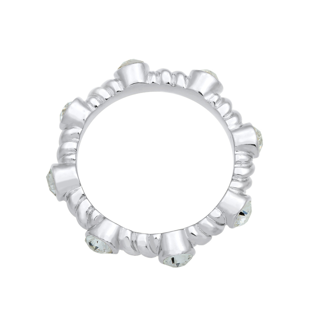 Elli PREMIUM Elli PREMIUM Bague Femmes Bande Torsadé Étincelant avec Cristaux en Argent Sterli Bague